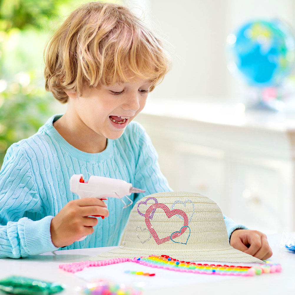 Art Craft Activity - 8 chapeaux de paille blancs pour
