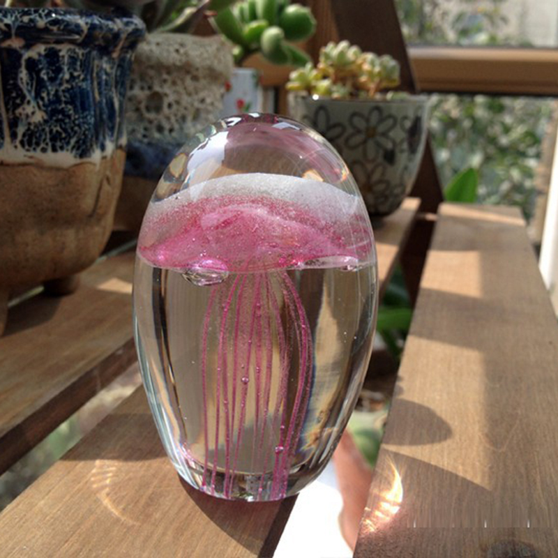 Art Craft Jellyfish - Figurines miniatures en cristal de méduse