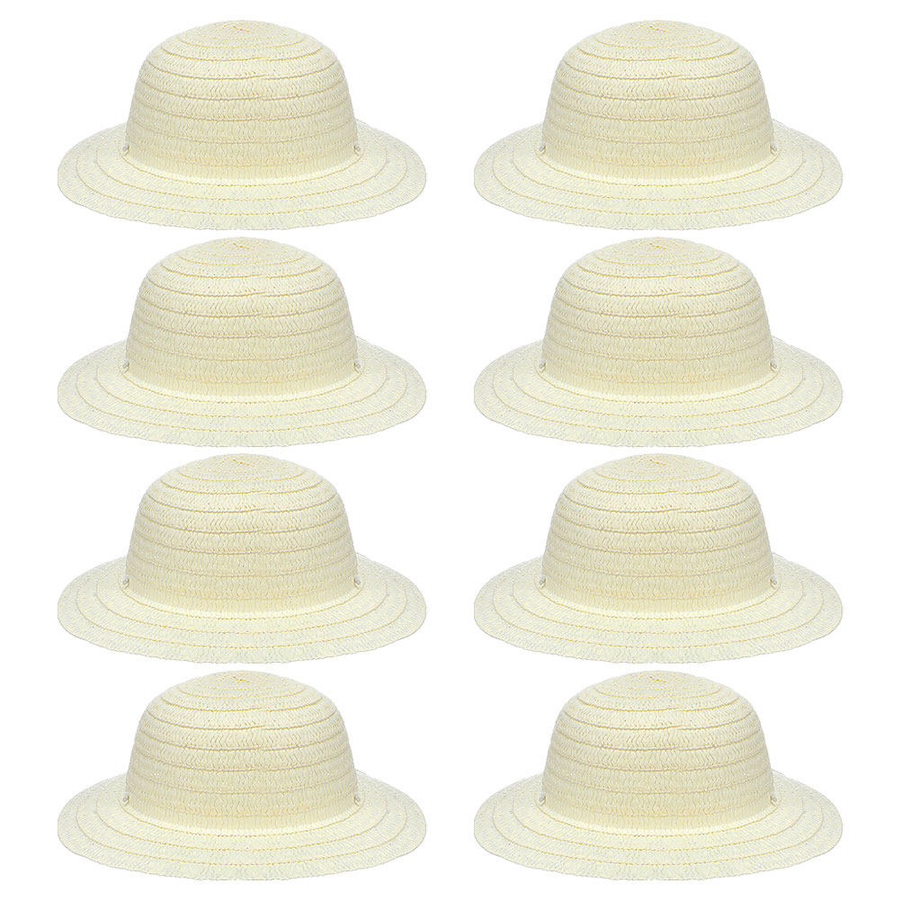 8 chapeaux de paille blancs po - Art Craft Activity avis et prix