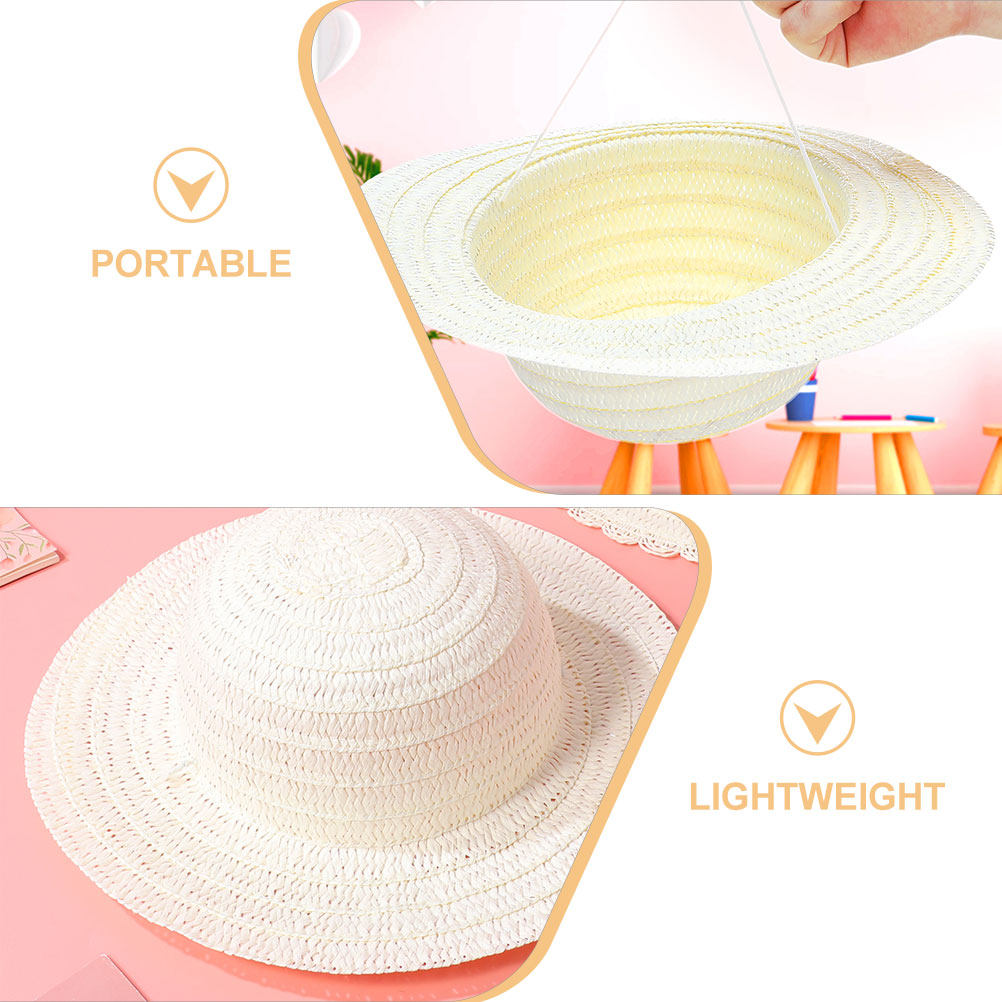 8 chapeaux de paille blancs po - Art Craft Activity avis et prix